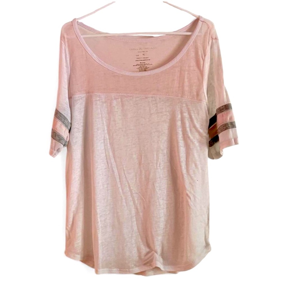 Grayson threads, pastel pink and white blouse